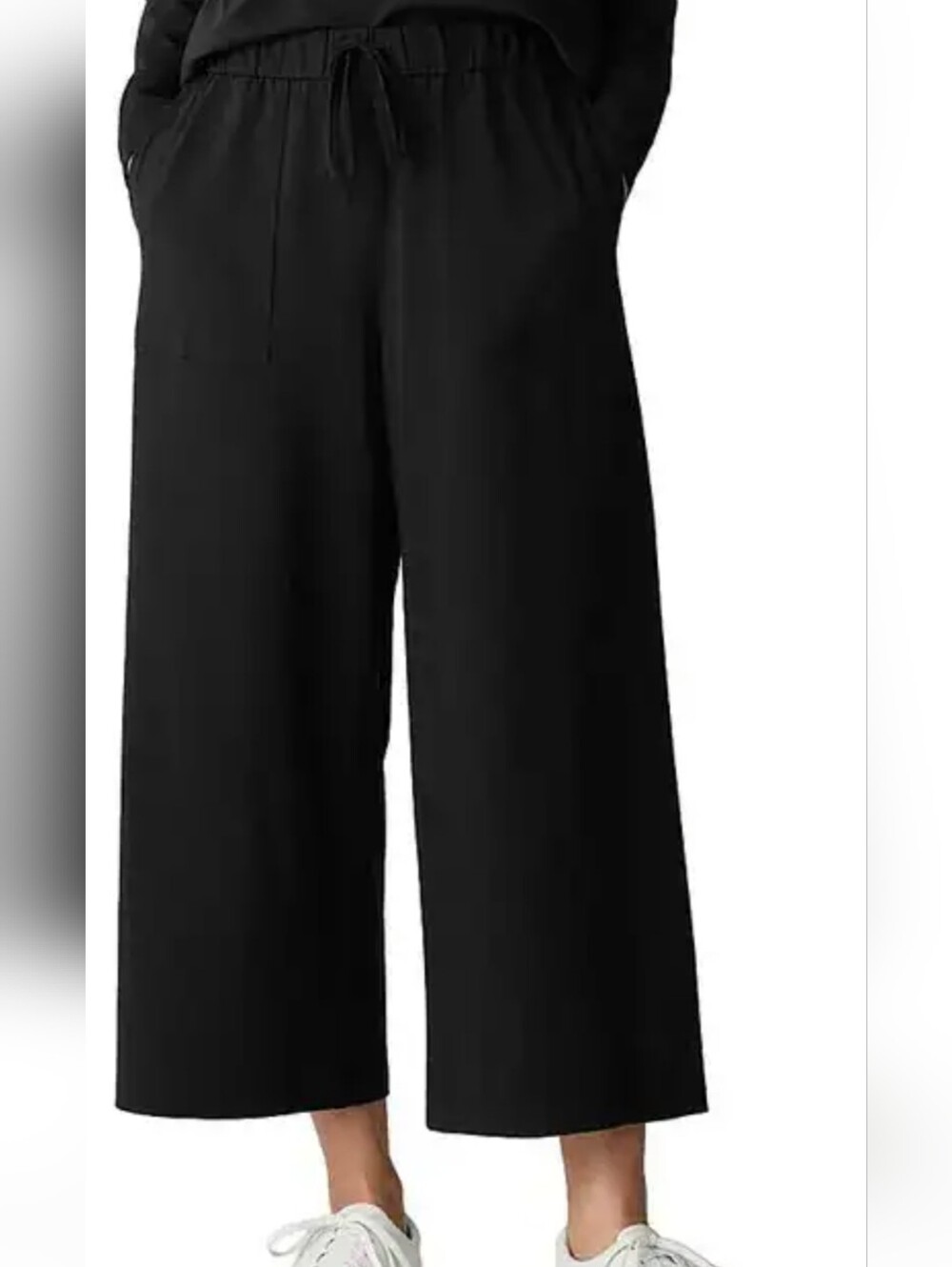 Eileen Fisher Stretch Jersey Knit Wide Leg Crop Pant